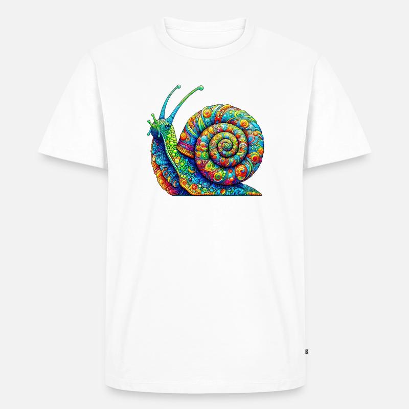 Schnecke - Männer Premium Bio T-Shirt - Weiß