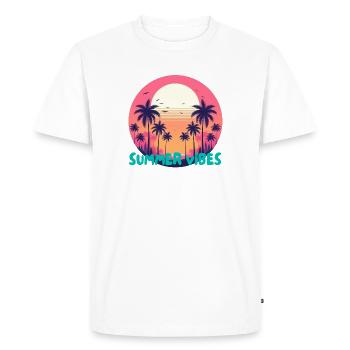 Ambiance estivale - T-shirt Premium bio Homme - blanc - Devant - Nico (187cm)