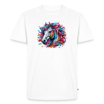 Horse - Men's Premium Organic T-Shirt - white - Front - Nico (187cm)