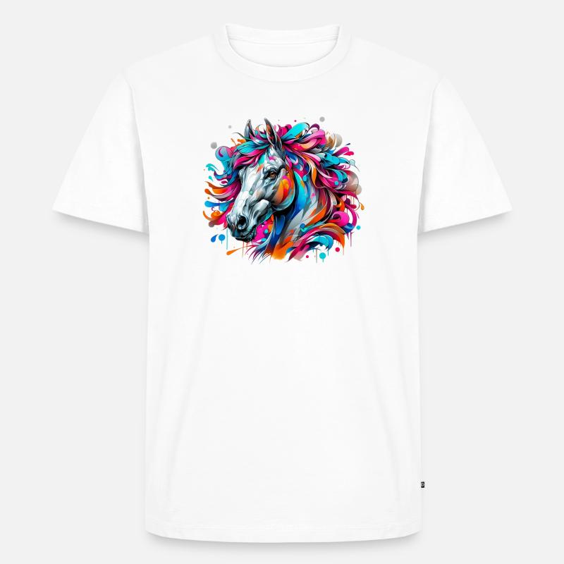 Pferd - Männer Premium Bio T-Shirt - Weiß