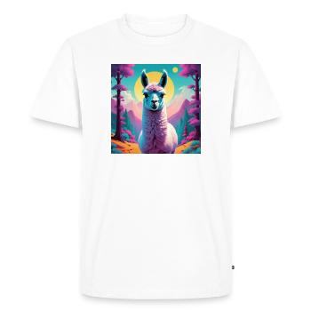 Lama - Men's Premium Organic T-Shirt - white - Front - Nico (187cm)