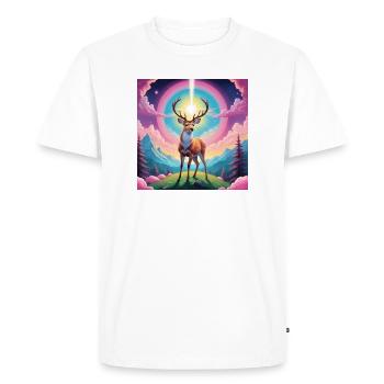 Deer on the mountain - Men's Premium Organic T-Shirt - white - Front - Nico (187cm)