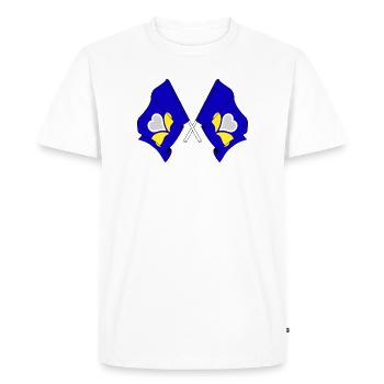 Deux drapeaux Région de Bruxelles-Capitale Belgique - T-shirt Premium bio Homme - blanc - Devant - Nico (187cm)