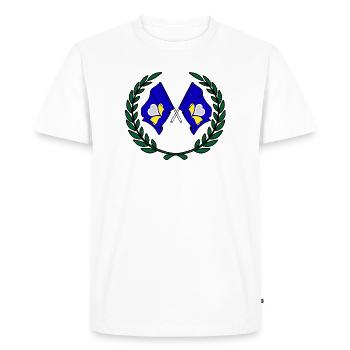 Couronne de laurier Drapeaux Région de Bruxelles-Capitale - T-shirt Premium bio Homme - blanc - Devant - Nico (187cm)