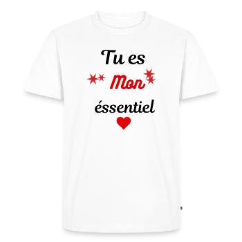 Tu es mon essentiel - T-shirt Premium bio Homme - blanc - Devant - Nico (187cm)
