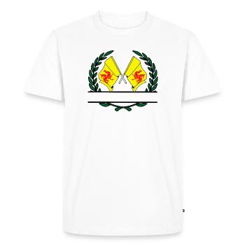 Flags wallonia Belgium laurel wreath banner - Men's Premium Organic T-Shirt - white - Front - Nico (187cm)