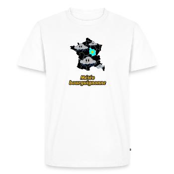 Météo Bourguignonne - T-shirt Premium bio Homme - blanc - Devant - Nico (187cm)