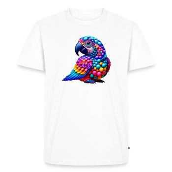 Oiseau Pop Art (01) - T-shirt Premium bio Homme - blanc - Devant - Nico (187cm)
