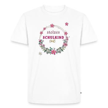 Inscription d’écoliers fiers - T-shirt Premium bio Homme - blanc - Devant - Nico (187cm)