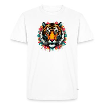 Tigre - T-shirt Premium bio Homme - blanc - Devant - Nico (187cm)