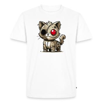 creepy zombie kawaii cat for Halloween fun - Men's Premium Organic T-Shirt - white - Front - Nico (187cm)