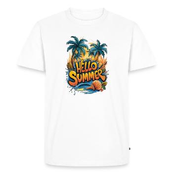 Summer Tropical Vibe Print - Men's Premium Organic T-Shirt - white - Front - Nico (187cm)