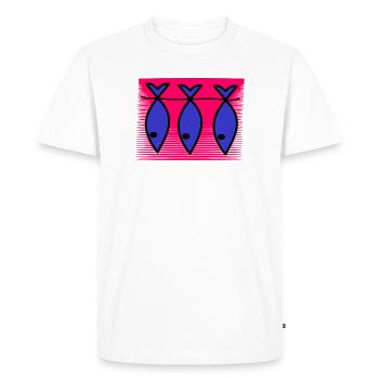 POISSON. SARDINE. POISSON D'AVRIL. MER. OCÉAN - T-shirt Premium bio Homme - blanc - Devant - Nico (187cm)
