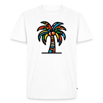 Palm tree - Men's Premium Organic T-Shirt - white - Front - Nico (187cm)