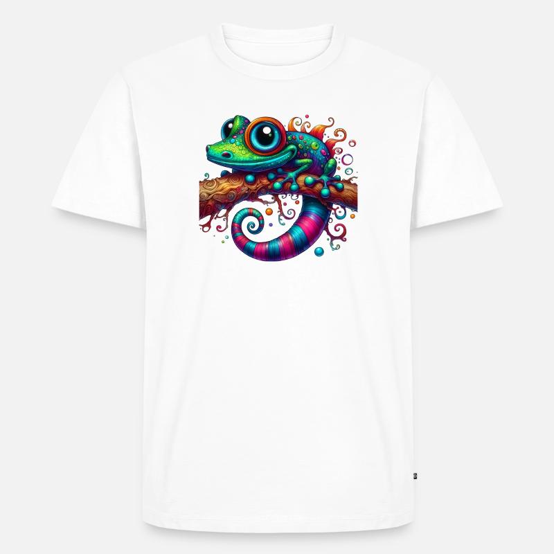 Gecko - Männer Premium Bio T-Shirt - Weiß