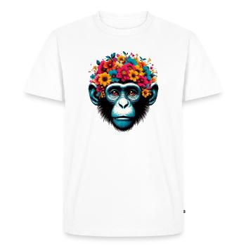 Monkey - Men's Premium Organic T-Shirt - white - Front - Nico (187cm)
