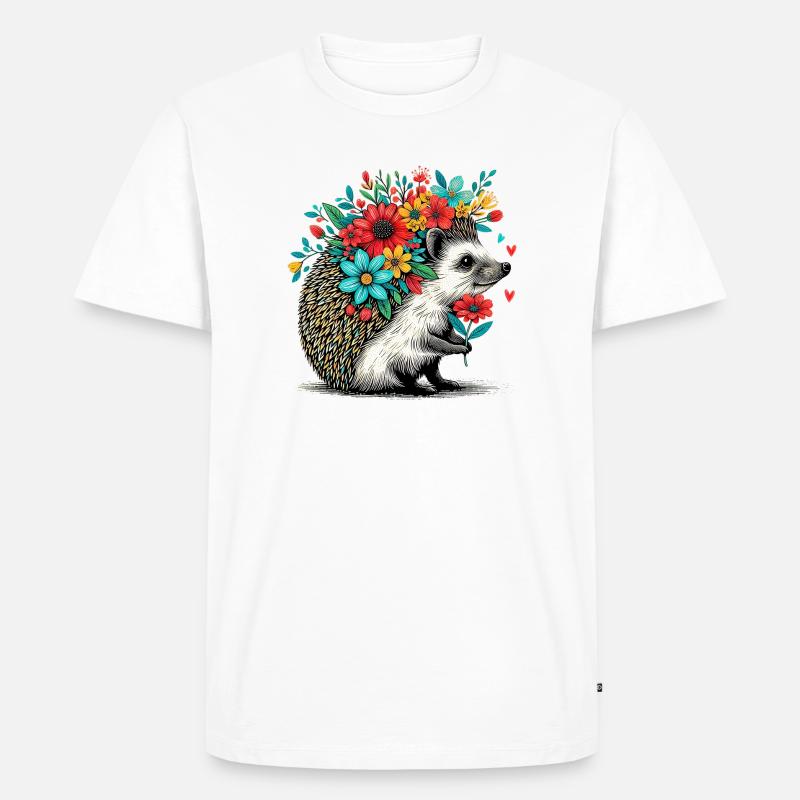 Igel - Männer Premium Bio T-Shirt - Weiß