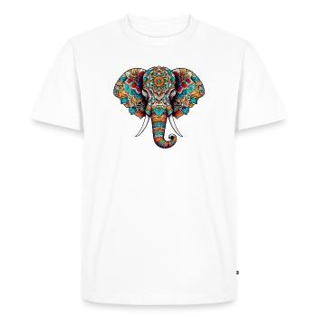 Éléphant - T-shirt Premium bio Homme - blanc - Devant - Nico (187cm)