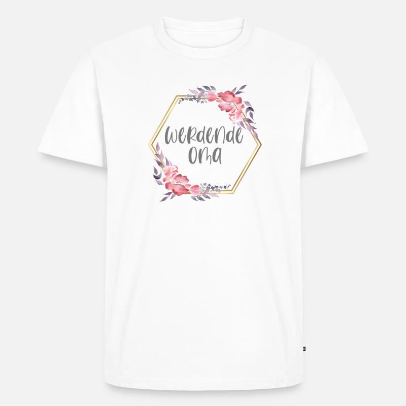 Boho werdende Oma Schwangerschaft Geschenk - Männer Premium Bio T-Shirt - Weiß