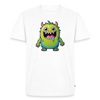 Mignon Enfants Dessin Animé Monstre - T-shirt Premium bio Homme - blanc - Devant - Nico (187cm)