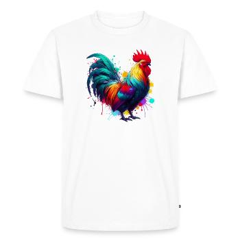 Poule coq - T-shirt Premium bio Homme - blanc - Devant - Nico (187cm)