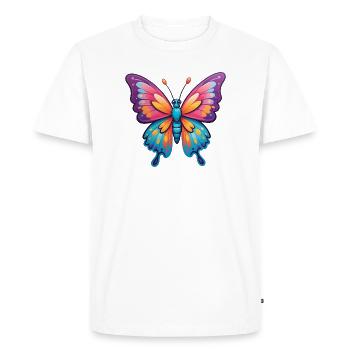 Papillon de dessin animé coloré mignon - T-shirt Premium bio Homme - blanc - Devant - Nico (187cm)