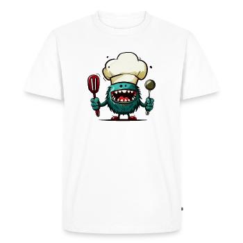 Alien Extraterrestrial Martian Cook Chef - Men's Premium Organic T-Shirt - white - Front - Nico (187cm)
