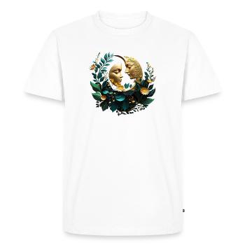 Deux croissants de lune décorés - T-shirt Premium bio Homme - blanc - Devant - Nico (187cm)