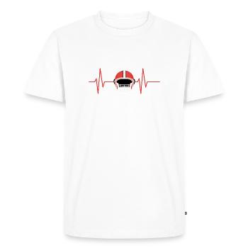 Red Helmet and Football Beat - Men's Premium Organic T-Shirt - white - Front - Nico (187cm)
