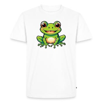 Mignon Enfants Dessin Animé Grenouille - T-shirt Premium bio Homme - blanc - Devant - Nico (187cm)