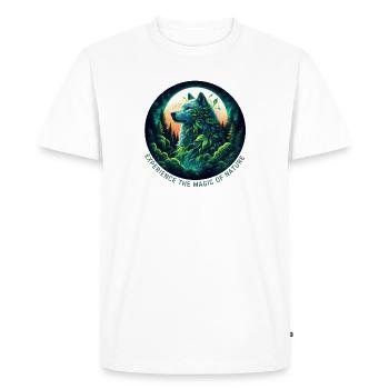 Wolf in the forest - Men's Premium Organic T-Shirt - white - Front - Nico (187cm)