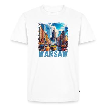 Varsovie - T-shirt Premium bio Homme - blanc - Devant - Nico (187cm)