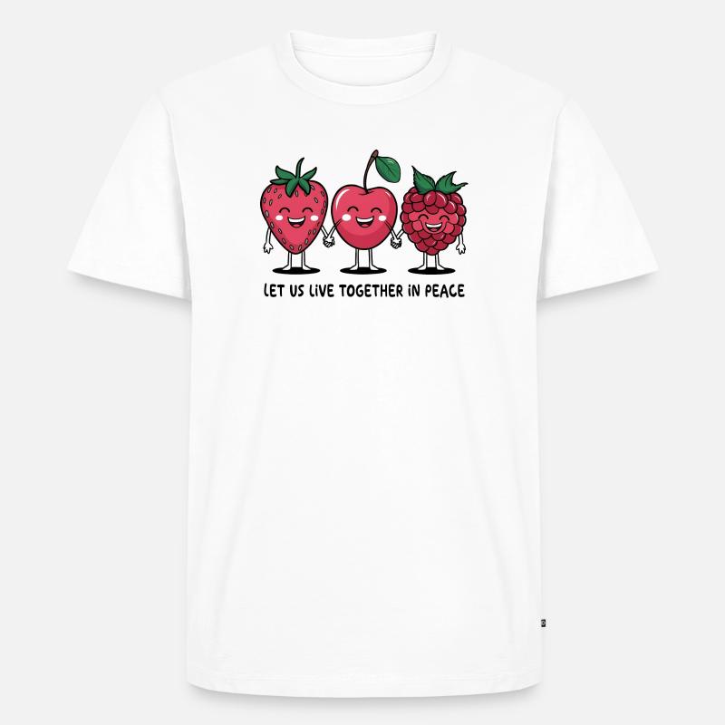 Beeren des Friedens - Männer Premium Bio T-Shirt - Weiß