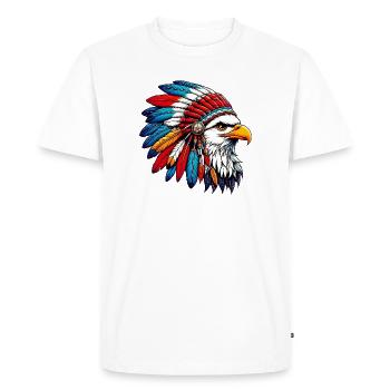 Aigle amérindien Peaux rouges américaines - T-shirt Premium bio Homme - blanc - Devant - Nico (187cm)