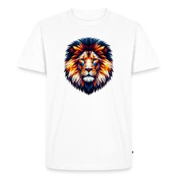 Polygonal Lion - Men's Premium Organic T-Shirt - white - Front - Nico (187cm)