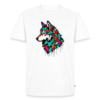 Wolf - Men's Premium Organic T-Shirt - white - Front - Nico (187cm)