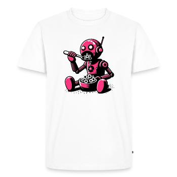 Robot extraterrestre martien extraterrestre - T-shirt Premium bio Homme - blanc - Devant - Nico (187cm)