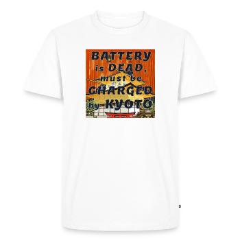 Kyoto, my battery is empty, charging in Kyoto Japan - Men's Premium Organic T-Shirt - white - Front - Nico (187cm)