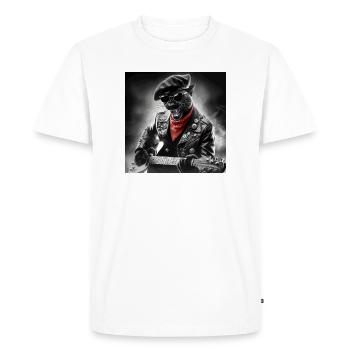 Panthère Noir Musicien Rebel - Men's Premium Organic T-Shirt - white - Front - Nico (187cm)