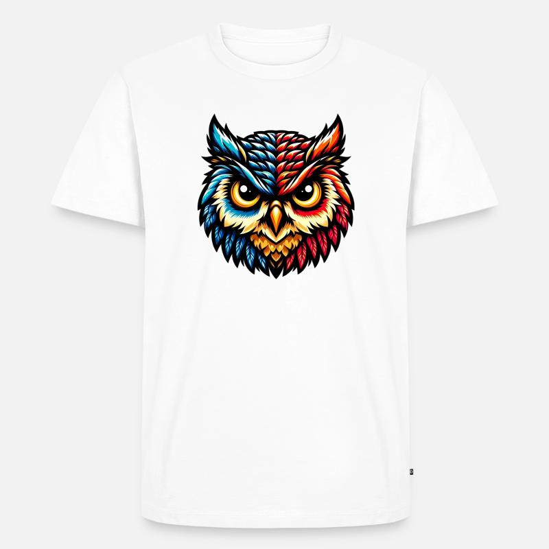 Eule - Männer Premium Bio T-Shirt - Weiß