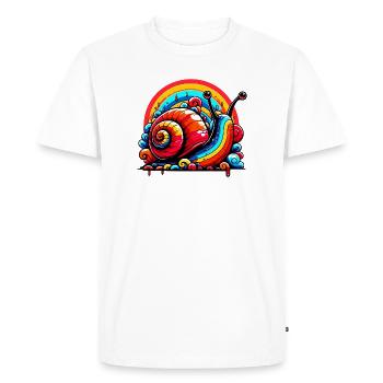 Escargot - T-shirt Premium bio Homme - blanc - Devant - Nico (187cm)