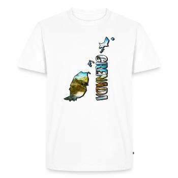 Carte à l’aquarelle de la Grenade - T-shirt Premium bio Homme - blanc - Devant - Nico (187cm)