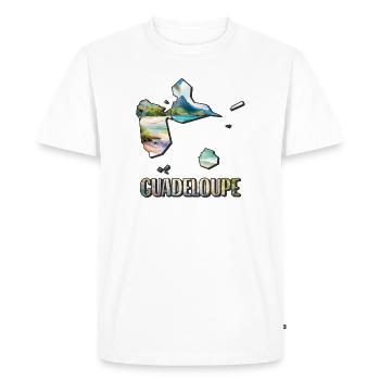 Carte aquarelle Guadeloupe - T-shirt Premium bio Homme - blanc - Devant - Nico (187cm)
