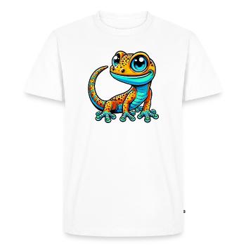 Gecko - T-shirt Premium bio Homme - blanc - Devant - Nico (187cm)
