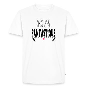 Papa Fantastique - T-shirt Premium bio Homme - blanc - Devant - Nico (187cm)