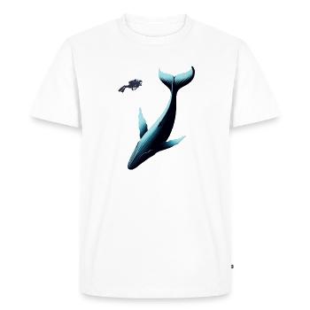Illustration de plongeur et de baleine pour les amateurs de la mer - T-shirt Premium bio Homme - blanc - Devant - Nico (187cm)