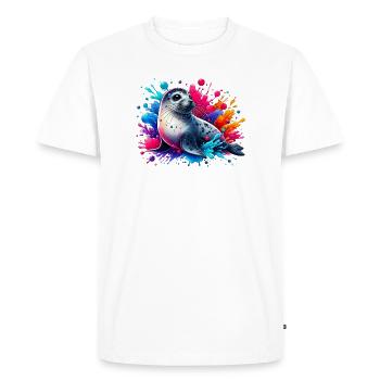 Phoque - T-shirt Premium bio Homme - blanc - Devant - Nico (187cm)