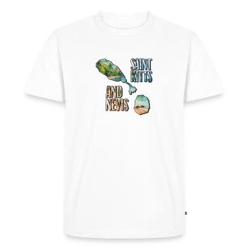 Watercolor Map Saint Kitts and Nevis - Men's Premium Organic T-Shirt - white - Front - Nico (187cm)