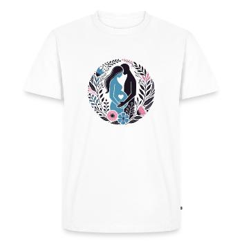 Futurs parents Grossesse Maternité Cadeaux floraux - T-shirt Premium bio Homme - blanc - Devant - Nico (187cm)