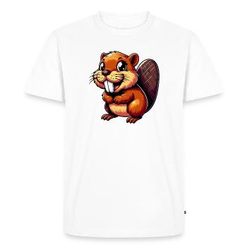 Castor - T-shirt Premium bio Homme - blanc - Devant - Nico (187cm)